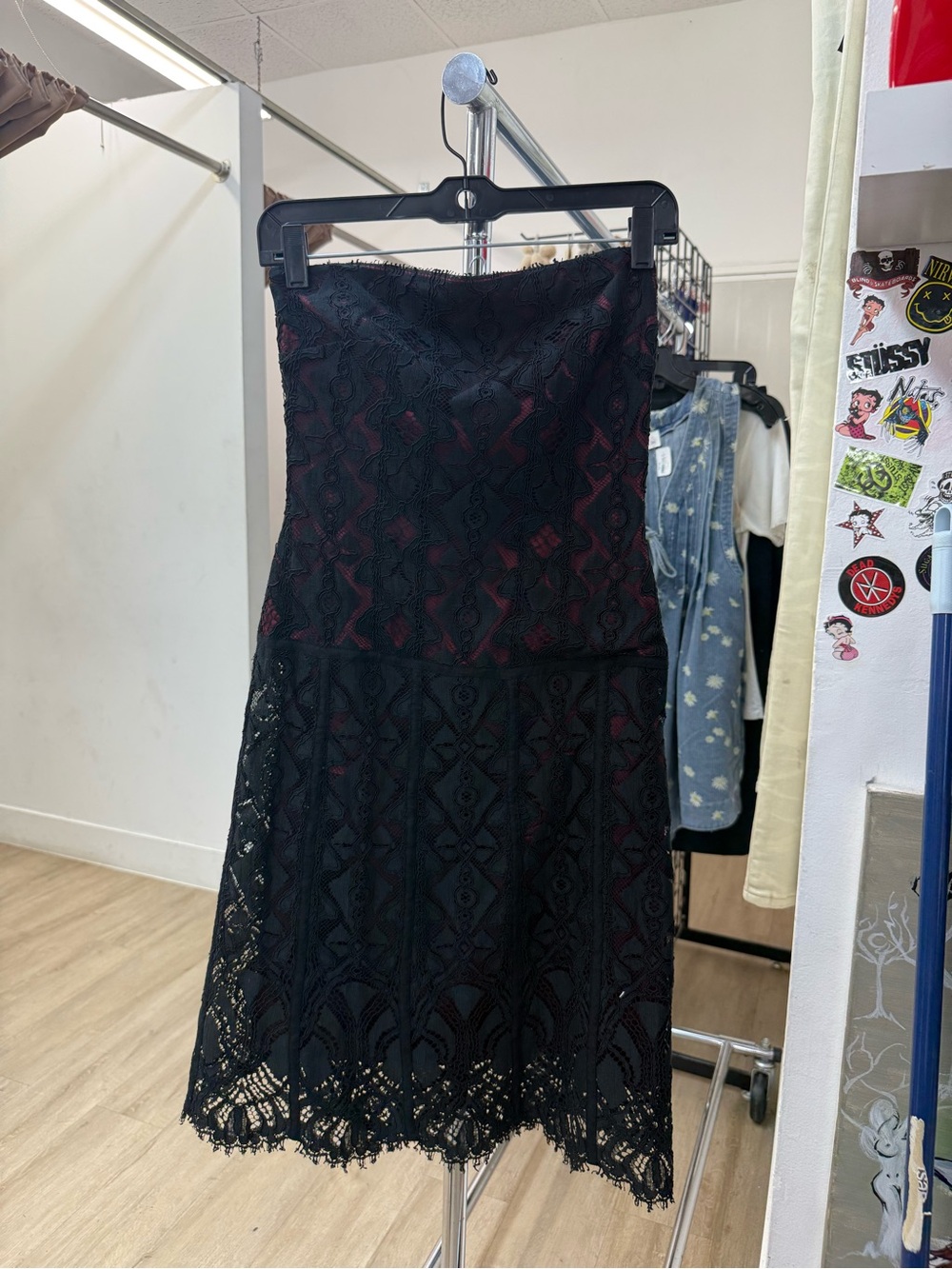 Vtg Y2K Elie Tahari Lace & Satin Dress Sz 2